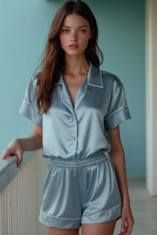 Sky Cream Short Pajamas