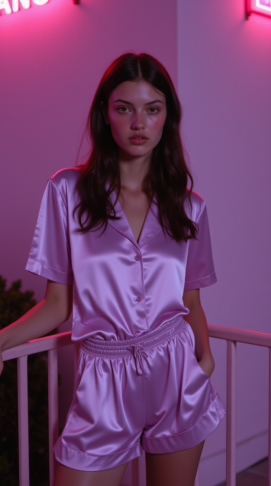 Lavender Whip Short Pajamas