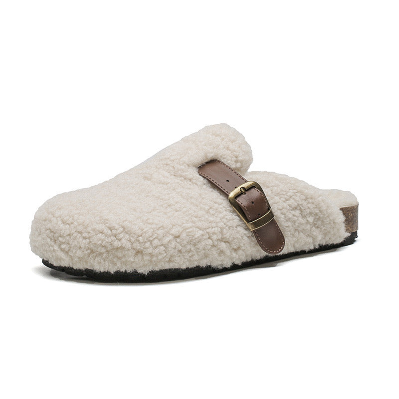 Elissa Fur White Loafers