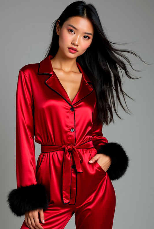 Red Fur Jumpsuit