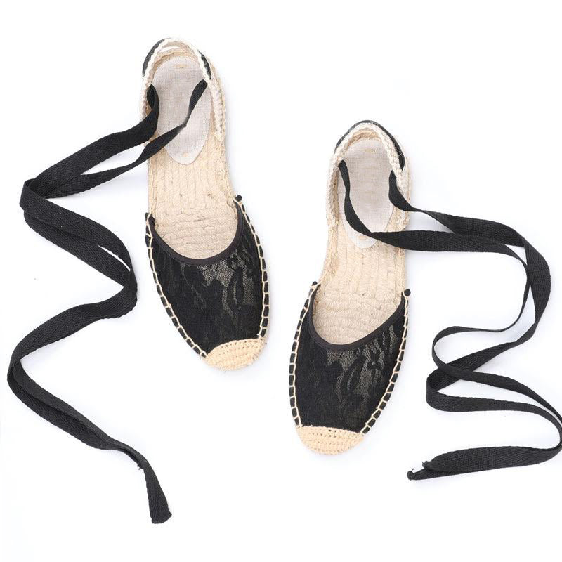Vivienne Lace Black Sandals